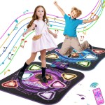 Upgraded Dance Mat for Kids, Single & Double Players Mode Electronic Dance Pad with Light-up 12-Button Wireless Bluetooth 5 Game Modes Christmas Birthday Gift for Girls Boys Ages 3 4 5 6 7 8 8-12