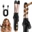HCRTGAY Curling Iron,Cordless Rechargeable Curling Iron,Cordless Hair Curler(3 Gear),Travel Mini Flat Iron 4000 mAh,Battery Straightener and Curler 2 in 1 for Long Short Hair(Rose Gold & Black)