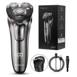 Electric Razor for Men, Cordless Shaver for Men Face, USB-C Rechargeable Mens Electric Razors for Shaving face,Waterproof Wet Dry Shaver with Pop Up Trimmer, Portable Razor by KOMINGDON