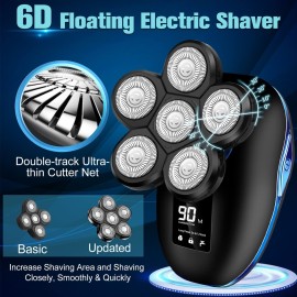 Head Shaver for Bald Men,6-in-1 Electric Shaver for Bald Head 6D Wet/Dry Waterproof Mens Electric Razor Head Shavers Mens Grooming Kit Cordless Rechargeable Face Head Shaving Rotary Shavers Head Shaver for Bald Men,6-in-1 Electric Shaver for Bald Head 6D Wet/Dry Waterproof Mens Electric Razor Head Shavers Mens Grooming Kit Cordless Rechargeable Face Head Shaving Rotary Shavers