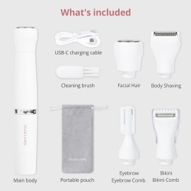 4-in1 Facial Hair Removal for Women, Painless Electric Face Shaver, USB Rechargeable, Ease of Use, Portable