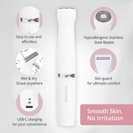 4-in1 Facial Hair Removal for Women, Painless Electric Face Shaver, USB Rechargeable, Ease of Use, Portable