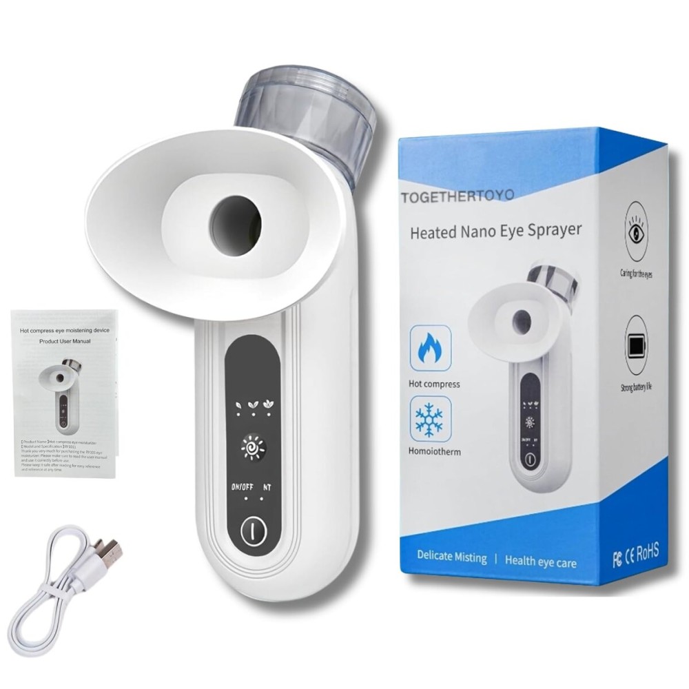 Eye Mist Steam Sprayer for Relief Dry Eyes, Facial Steamer, Eye Treatment, Portable Heated Eye Masks, Mini Eye Moisturizing Cleaning Soothing Steamer