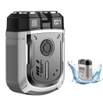Portable Electric Shaver, Travel Electric Razor, Mini Travel Shaver with Duel Steel, IPX7 Waterproof Wet/Dry Shaving, Cordless, Rechargeable, Rotary