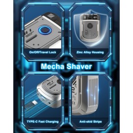 Portable Electric Shaver, Travel Electric Razor, Mini Travel Shaver with Duel Steel, IPX7 Waterproof Wet/Dry Shaving, Cordless, Rechargeable, Rotary