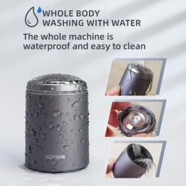 SOPAMI Mini Shaver, Mini Electric Shavers for Men, Mini Electric Shaver, USB C Rechargeable Waterproof Electric Razor Trimmer