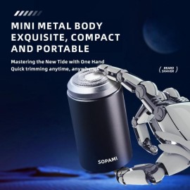 SOPAMI Mini Shaver, Mini Electric Shavers for Men, Mini Electric Shaver, USB C Rechargeable Waterproof Electric Razor Trimmer