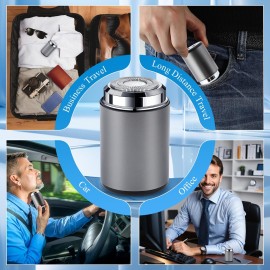 Mini Electric Shaver, Portable Mini Electric Shaver,Portable Pocket Travel Shaver for Men Women, USB Rechargeable Waterproof Electric Razor Trimmer for Car, Office, Business Trip (Gray)
