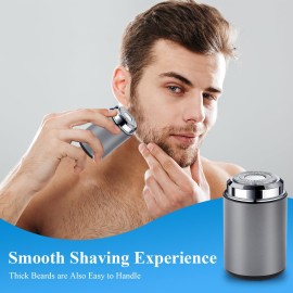 Mini Electric Shaver, Portable Mini Electric Shaver, Pocket Size MiniElectricShaver for Men, USB Rechargeable Waterproof ShaverElectric Beard Trimmer for Car, Office, Business Trip (Silver) Mini Electric Shaver, Portable Mini Electric Shaver, Pocket Size MiniElectricShaver for Men, USB Rechargeable Waterproof ShaverElectric Beard Trimmer for Car, Office, Business Trip (Silver)
