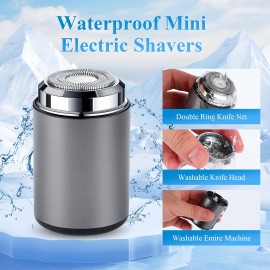Mini Electric Shaver, Portable Mini Electric Shaver, Pocket Size MiniElectricShaver for Men, USB Rechargeable Waterproof ShaverElectric Beard Trimmer for Car, Office, Business Trip (Silver) Mini Electric Shaver, Portable Mini Electric Shaver, Pocket Size MiniElectricShaver for Men, USB Rechargeable Waterproof ShaverElectric Beard Trimmer for Car, Office, Business Trip (Silver)