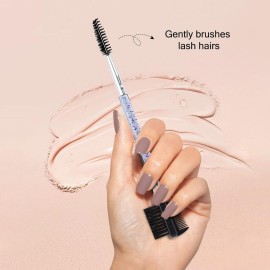 3 Head Eyebrow Eyelash Shaper Eyelash Comb Double Head Brush Makeup Grooming Tool cosmetic with 3 Different Spoolie Brushes for Separating Lashes, Eliminating Mascara Clumps, Grooming and Shaping Brow