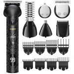 GLAKER Beard Trimmer for Men, Electric Razor for Body, Face, Mustache, Ear, Nose Hair Trimmer, Cordless Hair Clippers 17 Pieces 6-in-1 Shavers for Mens Grooming Kit, Gifts for Gentle (Black)