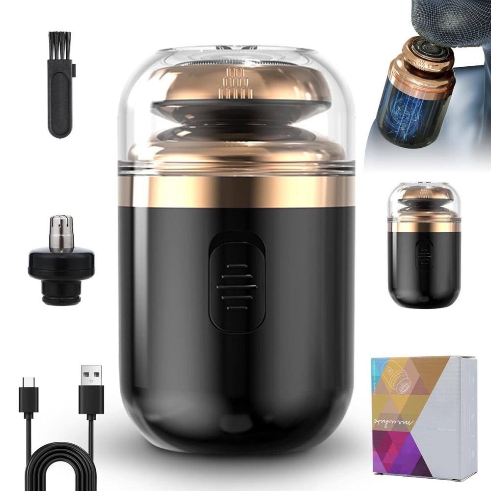 Capsule Razor: 2-in-1 Portable Electric Shaver for Men - Washable, Detachable, Waterproof Mini Shaver for Beard and Nose Hair Trimming Capsule Razor: 2-in-1 Portable Electric Shaver for Men - Washable, Detachable, Waterproof Mini Shaver for Beard and Nose Hair Trimming