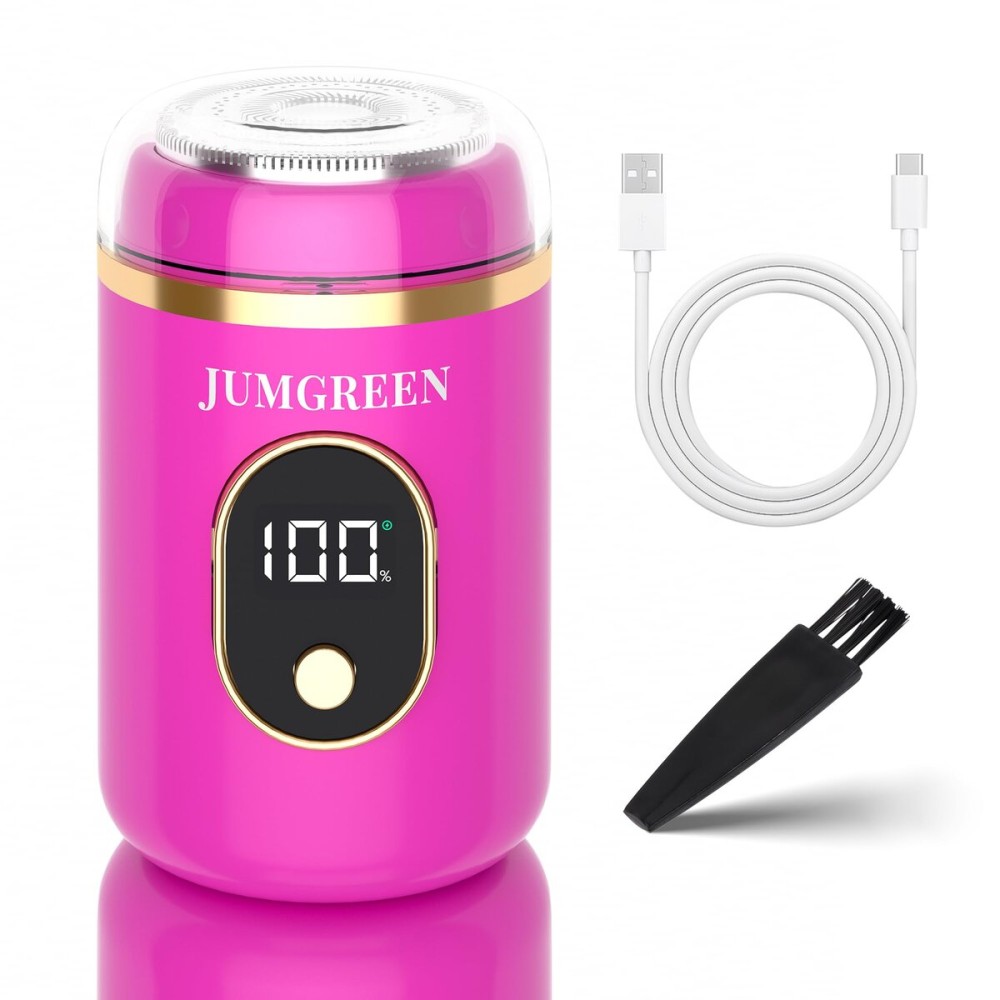 JUMGREEN Women\'s Portable Mini Electric Razor, Painless Rechargeable Shaver for Face, Legs, and Underarms - Compact & Travel-Friendly Design-MediumVioletRed JUMGREEN Women\'s Portable Mini Electric Razor, Painless Rechargeable Shaver for Face, Legs, and Underarms - Compact & Travel-Friendly Design-MediumVioletRed
