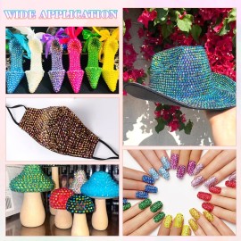 24000Pcs Resin Jelly Rhinestones with Tweezers for Crafting, Multi Colors 3mm Non Hotfix Flatback Gems, Bedazzling Crystal for DIY Crafts Clothing Tumblers Mugs Shoes Decor Nail Art