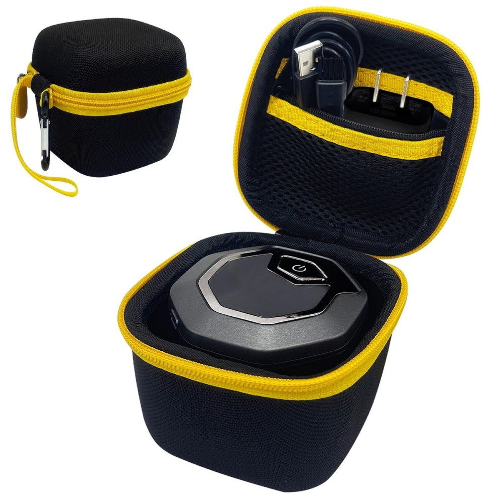 Hard Case Compatible with Microtouch/for Tustow/for Redbreak/for SOLIMPIA Electric Shaver for Titanium Head Shavers, (Case Only) for Bald Men, Travel Electric Razor Storage Box (Black Yellow)