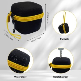 Hard Case Compatible with Microtouch/for Tustow/for Redbreak/for SOLIMPIA Electric Shaver for Titanium Head Shavers, (Case Only) for Bald Men, Travel Electric Razor Storage Box (Black Yellow)