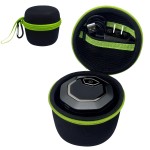 Hard Case Compatible with Microtouch/for Tustow/for Redbreak/for SOLIMPIA Electric Shaver, (Case Only) for Titanium Head Shavers for Bald Men, Travel Electric Razor Storage Box (Black Green)