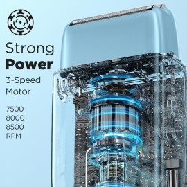 Electric Foil Shavers for Men,Upgraded 3-Speed Electric Razor, Double Floating Blade IPX7 Waterproof Wet/Dry LED Display USB Rechargeable
