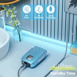 Electric Foil Shavers for Men,Upgraded 3-Speed Electric Razor, Double Floating Blade IPX7 Waterproof Wet/Dry LED Display USB Rechargeable