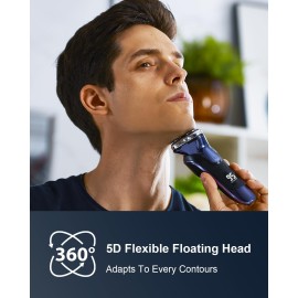 Electric Razor for Men, Electric Shaver for Men Face, Rechargeable Wet Dry Waterproof Cordless Shaver with Pop Up Trimmer