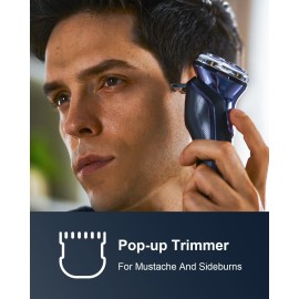 Electric Razor for Men, Electric Shaver for Men Face, Rechargeable Wet Dry Waterproof Cordless Shaver with Pop Up Trimmer