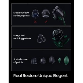 Black Roses Bouquet Building Set, Gothic Horror Flowers Botanical Collection Blocks Kit Compatible with Lego for Adults Women - Gift for Halloween & Valentines - Artificial Plant Home Decor - IA11001