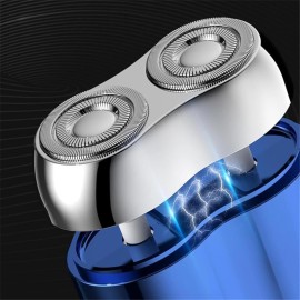 Mini Dual-Head Electric Shaver, 2025 New Upgrade Pocket Shaver USB Mini Shavers for Men, Washable Double Head Razor, Rechargeable Waterproof Compact Electric (Blue) Mini Dual-Head Electric Shaver, 2025 New Upgrade Pocket Shaver USB Mini Shavers for Men, Washable Double Head Razor, Rechargeable Waterproof Compact Electric (Blue)