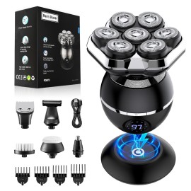 ETENTOUS Head Shavers for Bald Men, 2025 Upgraded Magnetic Head Shaver, Waterproof Wet/Dry Bald Head Shavers for Men, 6-in-1 Shaving Kit Electric Shaver