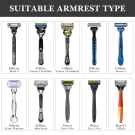 Linkidea Shower Razor Holder, Loofah Razor Storage Stand, Bathroom Shower Razor Hook Compatible with Gillette ProGlide Power, Vector 3, Mach 3, Venus Platinum&ComfortGlide (White)