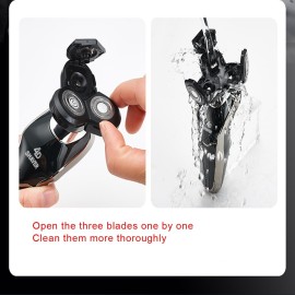 Electric Razor for Men, Electric Shaver, Rotary Shavers for Face Rechargeable Cordless with Sideburns Trimmer Nose Hair Trimmer, Waterproof Wet Dry Shaving