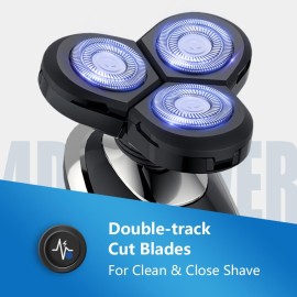 Electric Razor for Men, Electric Shaver, Rotary Shavers for Face Rechargeable Cordless with Sideburns Trimmer Nose Hair Trimmer, Waterproof Wet Dry Shaving