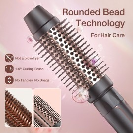 Vylto 5 in 1 Curling Iron Set-Instant Heat Hair Curling Wand Set with Curling Brush,4 Interchangeable Ceramic Wands (0.35-1.25) and Heat Protective Glove & 2 Clips for Girls and Women