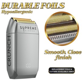 Supreme Trimmer Crunch Electric Razor for Men | 150 Minute Runtime, Waterproof Wet/Dry Men\'s Electric Corded/Cordless Double Foil Shaver for Stubble | STF602