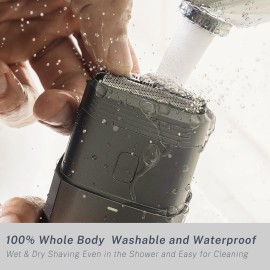 Compact Travel Electric Foil Shavers for Men Face - Portable Electric Razors for Mens Bald Head Body Waterproof Wet/Dry - Dual-Action Blades for Close Shaving - USB-C Rechargeable Compact Travel Electric Foil Shavers for Men Face - Portable Electric Razors for Mens Bald Head Body Waterproof Wet/Dry - Dual-Action Blades for Close Shaving - USB-C Rechargeable