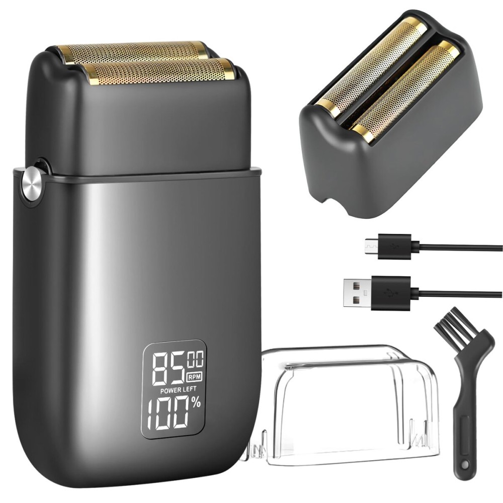 Electric Razor for Men, Electric Foil Shavers, 3-Speed Foil Shaver with Double Floating Blades, IPX7 Waterproof Wet/Dry Shaver, 90 Min Runtime, LED Display, Travel Lock, Gifts for Men