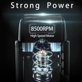 Electric Razor for Men, Electric Foil Shavers, 3-Speed Foil Shaver with Double Floating Blades, IPX7 Waterproof Wet/Dry Shaver, 90 Min Runtime, LED Display, Travel Lock, Gifts for Men