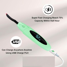Heated Eyelash Curlers Electric Eyelash Curler with LED Display, 3 Temperature Modes 24H Long Lasting Anti-Burn USB Rechargeable Natural Curling for Women Makeup Tools Gifts