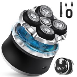 Toncoke Head Shavers for Bald Men - 5D Rechargeable Head Face Magnetic Electric Razor, Wet Dry Shaving LED Display Cordless USB C Type-C Charging Men\'s Rotary Shaver Gift for Son Boyfriend Birthday