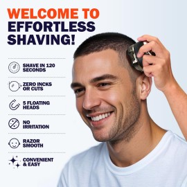 Toncoke Head Shavers for Bald Men - 5D Rechargeable Head Face Magnetic Electric Razor, Wet Dry Shaving LED Display Cordless USB C Type-C Charging Men\'s Rotary Shaver Gift for Son Boyfriend Birthday