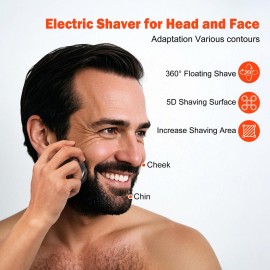 Toncoke Head Shavers for Bald Men - 5D Rechargeable Head Face Magnetic Electric Razor, Wet Dry Shaving LED Display Cordless USB C Type-C Charging Men\'s Rotary Shaver Gift for Son Boyfriend Birthday