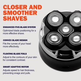 Toncoke Head Shavers for Bald Men - 5D Rechargeable Head Face Magnetic Electric Razor, Wet Dry Shaving LED Display Cordless USB C Type-C Charging Men\'s Rotary Shaver Gift for Son Boyfriend Birthday