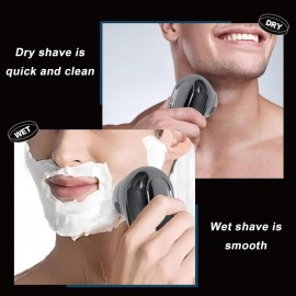 Mini Electric Shaver, 2024 New Fast Charging Digital Display Mini Portable with Mirror, USB Rechargeable Powerful Storm Shaver for Men Mini Electric Razor Beard Trimmer (Silver) Mini Electric Shaver, 2024 New Fast Charging Digital Display Mini Portable with Mirror, USB Rechargeable Powerful Storm Shaver for Men Mini Electric Razor Beard Trimmer (Silver)