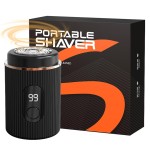 Mini Electric Shaver for Men-Type-C Fast Charging with High-Speed Motor,LED Digital Display,18 Precision Steel Blades, Trendy Dual Color Mini Design,Portable Electric Razor (Black, Small)