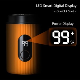 Mini Electric Shaver for Men-Type-C Fast Charging with High-Speed Motor,LED Digital Display,18 Precision Steel Blades, Trendy Dual Color Mini Design,Portable Electric Razor (Black, Small)