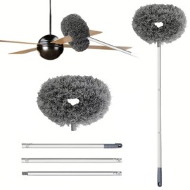 MLHpeak Ceiling Fan Cleaner Duster, Adjustable and Removable Fan Blade Cleaner from 18 to 62 Inches for Cleaning Walls Bookshelves Furniture Door Window Top (Gray)